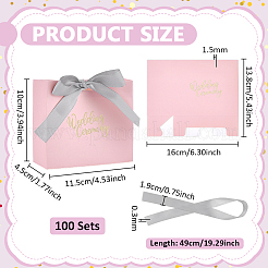 Gold Stamping Thank You Paper Candy Gift Tote Boxes with Ribbon Handle&nbsp;CON-WH0089-252D