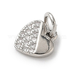 Brass Micro Pave Clear Cubic Zirconia Charms&nbsp;KK-A273-04P