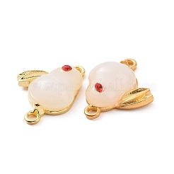 Glass Imitation Jade Connector Charms&nbsp;FIND-G047-04G