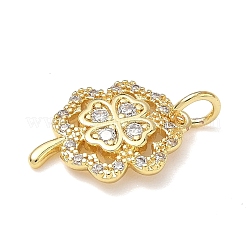 Brass Cubic Zirconia Pendants&nbsp;KK-L253-25G-02