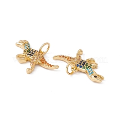 Rack Plating Brass Micro Pave Colorful Cubic Zirconia Pendants&nbsp;ZIRC-C040-48E-G