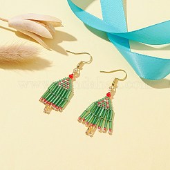 Christmas Tree Dangle Earrings for Women&nbsp;EJEW-MZ00099