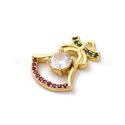 Rack Plating Brass with Cubic Zirconia Pendants&nbsp;KK-Q010-05G