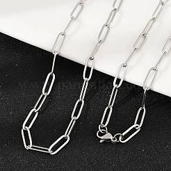 304 Stainless Steel Paperclip Chain Necklaces&nbsp;NJEW-H072-01P