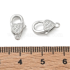 SHEGRACE Brass Micro Pave Clear Cubic Zirconia Lobster Claw Clasps&nbsp;XGRQ4G601-671P