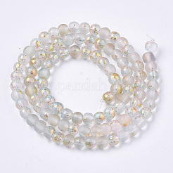 Frosted Spray Painted Glass Beads Strands&nbsp;X-GLAA-N035-03A-C07