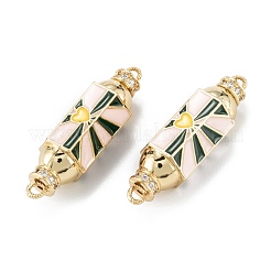 Real 18K Gold Plated Brass Micro Pave Clear Cubic Zirconia Links Connectors&nbsp;ZIRC-A020-24G