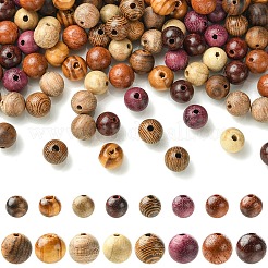 160Pcs 8 Colors Natural Wood Beads&nbsp;WOOD-YW0001-88