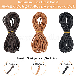 15M 3 Colors Cowhide Leather Cord&nbsp;WL-CL0001-26B