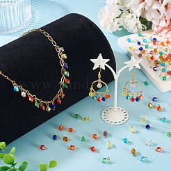 100Pcs 10 Color Electroplate Glass Charms&nbsp;PALLOY-TAC0199
