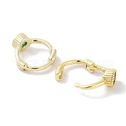 Brass Pave Cubic Zirconia Hoop Earrings for Women&nbsp;EJEW-L269-124G
