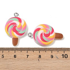 Spray Painted Opaque Resin Pendants&nbsp;RESI-F061-08