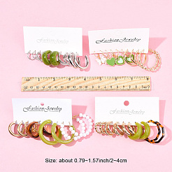 5 Sets 5 Colors Alloy Hoop Earring Sets&nbsp;EJEW-FS0001-23A