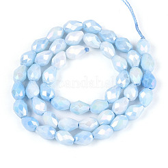 Anti-Tarnish Electroplate Glass Beads Strands&nbsp;GLAA-T025-13A-01