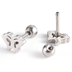 Tarnish Resistant 201 Stainless Steel Barbell Cartilage Earrings&nbsp;EJEW-R147-16