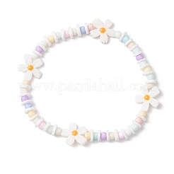 3Pcs 3 Styles Natural Freshwater Shell & Synthetic Turquoise & Lampwork Beaded Stretch Bracelets for Women&nbsp;BJEW-JB12466