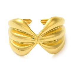 304 Stainless Steel Open Cuff Rings for Women&nbsp;RJEW-Z043-02A