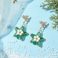 Glass Star Stud Earrings&nbsp;EJEW-MZ00256-01