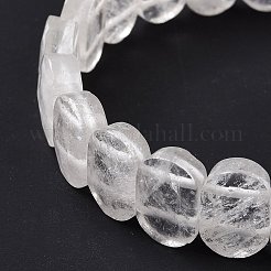 Natural Quartz Crystal Oval Beaded Stretch Bracelet&nbsp;G-E010-01P