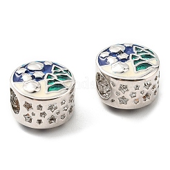 Christmas Brass Enamel European Beads&nbsp;KK-M247-25P