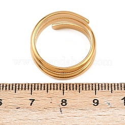 Flower 304 Stainless Steel Cuff Rings for Women&nbsp;RJEW-Z123-02G