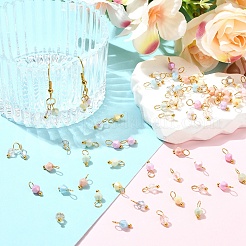 100Pcs 10 Colors Glass Pendants&nbsp;PALLOY-YW00100