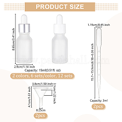 12 Sets 2 Styles Glass Dropper Bottles&nbsp;MRMJ-OC0003-96