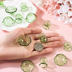 6 Sets Transparent Glass Bead Caps&nbsp;GLAA-BY0001-07D