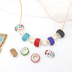 200Pcs 20 Colors Handmade Polymer Clay Rhinestone European Beads&nbsp;CPDL-PA0001-01A