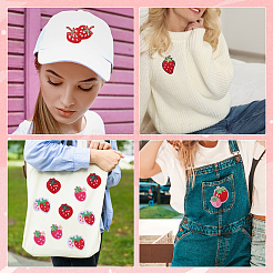 36Pcs 6 Styles Strawberry Computerized Embroidery Cloth Self Adhesive Patches&nbsp;PATC-FG0002-42