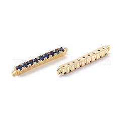 Rack Plating Brass Micro Pave Cubic Zirconia Connestor Charms&nbsp;KK-D073-03G-04-NR