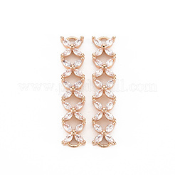 Rack Plating Brass Micro Pave Clear Cubic Zirconia Links Connectors&nbsp;KK-T060-36-RS