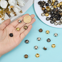 160Pcs 4 Colors Brass Studs Rivets&nbsp;KK-GF0001-23A