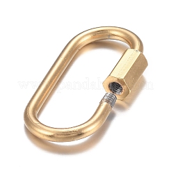 PVD Vacuum Plating 304 Stainless Steel Screw Carabiner Lock Charms&nbsp;X-STAS-H107-04A-G