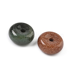 Natural & Synthetic Mixed Gemstone Donut/Pi Disc Charms&nbsp;G-M454-01A