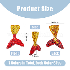 42Pcs 7 Colors Transparent Resin Cabochons&nbsp;RESI-DC0001-24