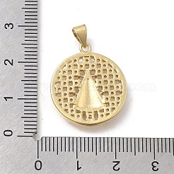 Brass Micro Pave Clear Cubic Zirconia Pendants&nbsp;KK-D431-085B-G