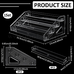 4-Tier Acrylic Organizer Display Riser Holder for Badges&nbsp;ODIS-WH0108-065A
