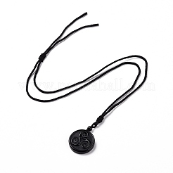 Natural Gemstone Triskele/Triskelion Pendant Necklace with Nylon Cord for Women&nbsp;NJEW-E091-01