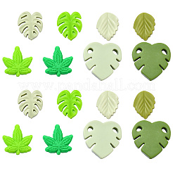 16Pcs 8 Style Leaf Silicone Beads&nbsp;SIL-CJ0001-73