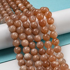 Round Natural Sunstone Beads Strands&nbsp;X-G-F222-33-8mm-1