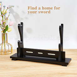 2-Tier Wooden Sword Katana Holder Stands&nbsp;ODIS-WH0081-11B