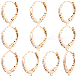 10Pcs Brass Cubic Zirconia Leverback Earring Findings&nbsp;KK-BBC0024-28