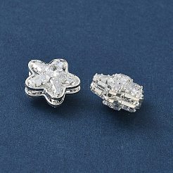 Brass Micro Pave Cubic Zirconia Beads&nbsp;KK-S336-11S-C