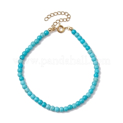 2Pcs Synthetic Turquoise Beaded Bracelets&nbsp;BJEW-JB11417
