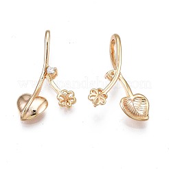 Brass Micro Pave Clear Cubic Zirconia Peg Bails Pendants with Rhinestone and Enamel Settings&nbsp;LS-KK-N232-240