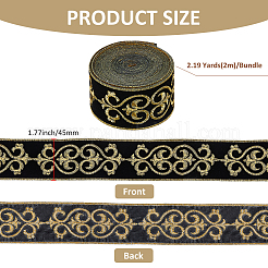 Chinese Style Polyester Floral Jacquard Ribbon&nbsp;OCOR-WH0101-36C