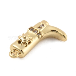 Brass Micro Pave Clear Cubic Zirconia Pendants&nbsp;KK-D283-34G-01