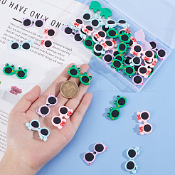 40Pcs 4 Styles Opaque Resin Glasses Cabochons&nbsp;CRES-SC0002-59