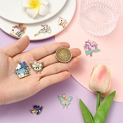 8Pcs 8 Styles Alloy Enamel Pendants&nbsp;ENAM-YW0006-71